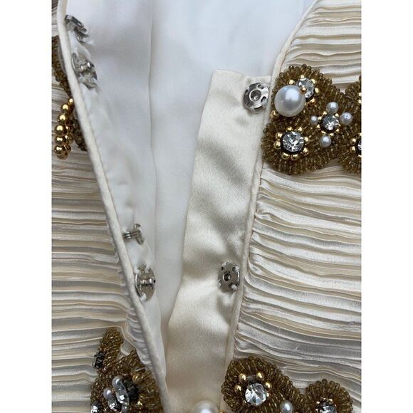 Formal Threads Faux Pearls / Beaded Jacket Size 12 - Picture 8 of 11